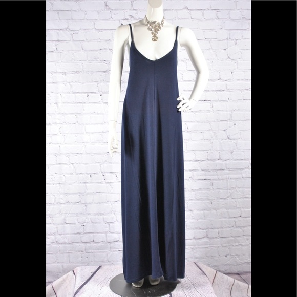 Plus V-Neck Cami Maxi Dresses W/ Pockets 1X,2X, 3X - Picture 2 of 8
